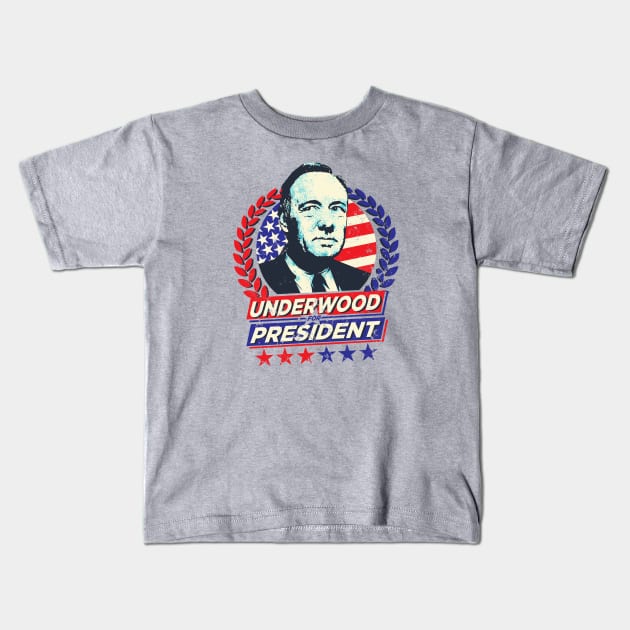 Frank Underwood for President 2024 Kids T-Shirt by Alema Art